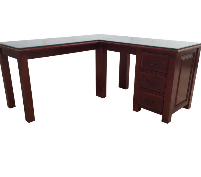 Table L with 3 drawers